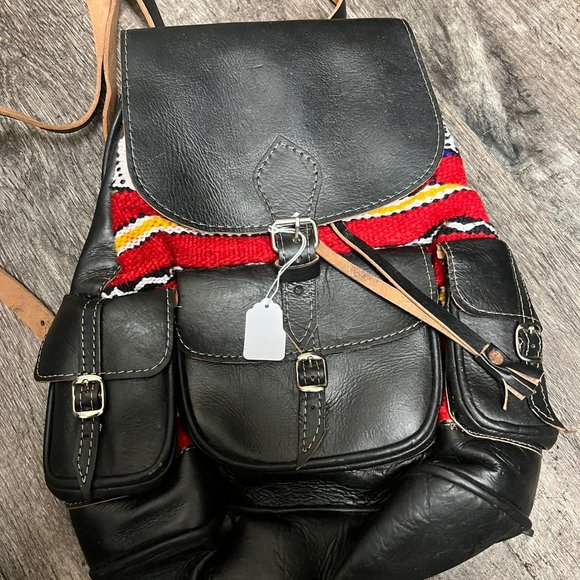 Real Genuine Leather Backpack | Organic Vegetable Tanned | Handwoven